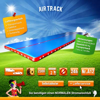 Airtrack - aufblasbare Sportstation mieten
