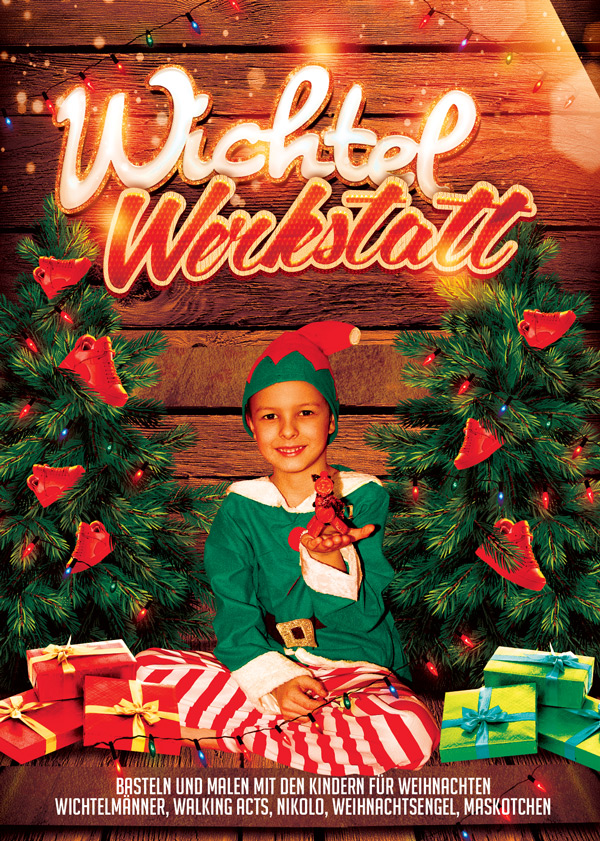 Wichtelwerkstatt buchen Unsere Wichtelwerktstatt ist erweiterbar mit deinem Kinderprogramm, Künstlern oder Maskottchen Was bringen wir mit: Bastelmaterial für 4 Stationen, geschultes Personal Was brauchen wir: Genügend Fläche für mind. 4 Heurigengarnituren, je nach größe der Veranstaltung stellen wir Ihnen auch gerne mehr Material zur Verfügung. Technik: Wir benötigen einen Stromanschluss für diverse Klebepistolen und Beleuchtung. Ebenso kann ein Partyzelt mit Dekoration in der Größe 3mx3m mitgenommen werden. Mögliche Programmpunkte Nikolo basteln Weihnachtsengel basteln Rentier basteln Schneemann basteln Künstler: Walking Act auf Stelzen Personal in Wichtelkostümen Maskottchen Rentier Fotocorner Zusätzlich buchbar Zuckerwattenmaschine Popcornmaschine Bei einer Indoor Veranstaltung sind natürlich diverse Weihnachtsspiele oder unsere Weihnachtshüpfburgen umsetzbar.