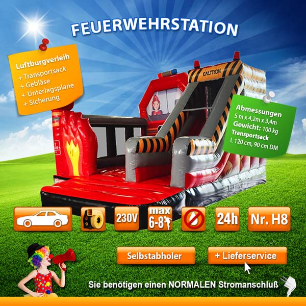 Hüpfburg Feuerwehrstation